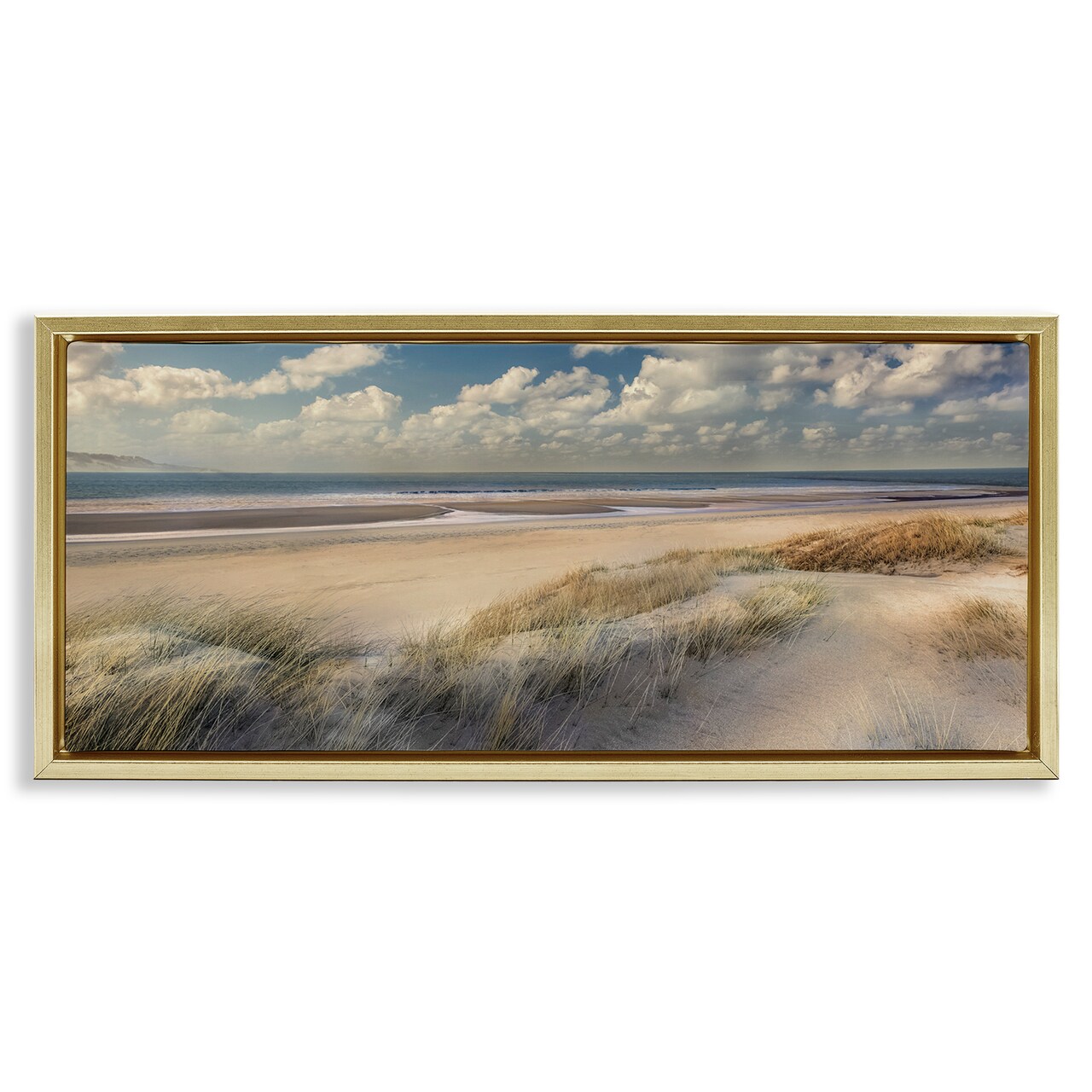 Stupell Industries Rolling Clouds Beach Scenery Floating Frame Design by Mike Calascibetta